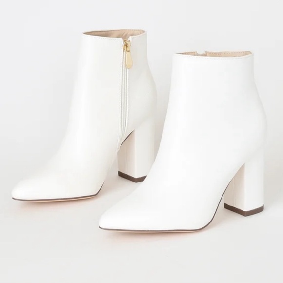 Ottava White High Heel Booties - Picture 2 of 4